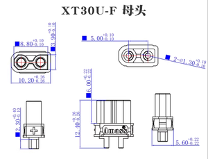Conector XT30U Macho y Hembra de Amass con Cables de Extensión para Modelos RC de Alta Corriente y Baterías de Bicicletas Eléctricas - Product Image 6