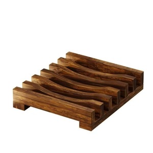 Bandeja de madera para jabón, rectangular, con drenaje, para lavabo de baño - Product Image 5