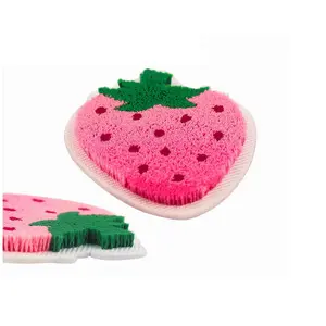 Spazzolino da denti ricamo adesivo in tessuto e ricami computerizzati 3D modello di frutta fragola ricamo Cartoon Patch tessuto PVC pizzo