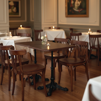 Ensemble de salle à manger commercial en bois massif de style rétro américain, table et chaises pour cafés, restaurants, salons de thé, boutiques de desserts, bars, Guangdong