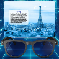 Lunettes intelligentes AR avec caméra, enregistreur vocal IA, traducteur intelligent, audio Bluetooth, électronique portable
