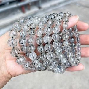 Pulsera Ajustable Redonda de Cuarzo Negro Fresa Brillante de 8mm, Cristal Curativo que Promueve <span class=keywords><strong>el</strong></span> Amor y la Compasión, para Mujeres y Hombres - Product Image 5