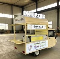 Chariot de cuisine et de restauration électrique, tricycle alimentaire mobile à 3 roues avec station de crème glacée et de burgers, adapté à la restauration rapide