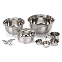 Bol mélangeur en acier inoxydable ensemble de bols à salade de cuisine tasses à mesurer sèches en métal baril fouet tasse outils de mesure pour la cuisson