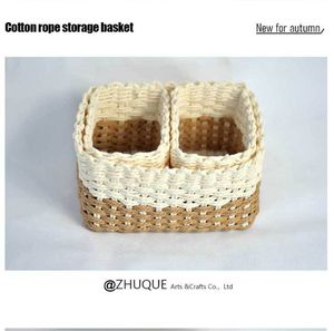 يمكن تخصيص صناديق تنظيم يدوية الصنع للمنزل/المكتب للحبل الورقي و المنسوجة - Product Image 4