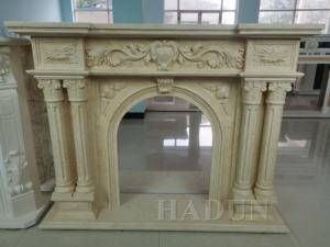 कृत्रिम पत्थर आधुनिक चिमनी संगमरमर चिमनी Mantels चारों ओर सजावटी फ्रीस्टैंडिंग इलेक्ट्रिक चिमनी इनडोर पॉलिश। - Product Image 4