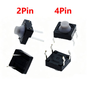 20pcs Silent Silicone TACT <b>Push</b> <b>Button</b> <b>Switch</b> 8X8x5mm 2pin 4PIN Micro Key Power Tactile <b>Switches</b> 8*8*5MM - Product Image 1