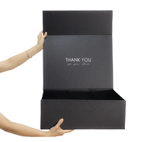 Boîte cadeau rigide magnétique personnalisée pour parfums et chapeaux, avec gaufrage, matériaux recyclés, noire