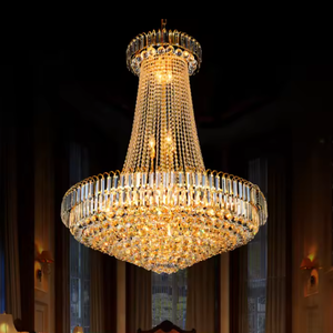 Hot Sale Trending <b>Chandeliers</b> Hotel Decorative Staircase Modern Large Long Gold <b>Crystal</b> Lighting <b>Chandelier</b> - Product Image 3