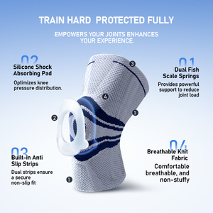 Ginocchiera a Scaglie di Pesce con Supporto Rinforzato per Stabilità Sportiva e Protezione Articolare, Opzione Logo Personalizzato, Unisex - Product Image 3