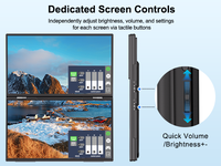 Moniteur portable double 18,5 pouces, écran IPS FHD 1080P, interface Type-C, écran tactile, double affichage à un seul câble, prend en charge différentes résolutions