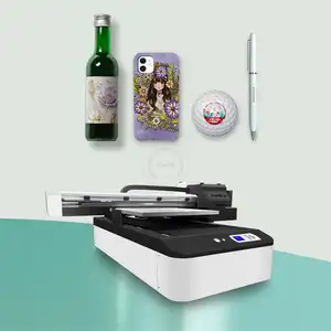 2023 desain baru uv printer flatbed digital ep son 3 xp600 kepala mesin cetak pernis untuk akrilik kartu pvc casing ponsel botol