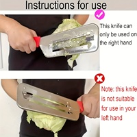 Handmatige 304 roestvrijstalen dubbele snijmes voor vis, kool, komkommer, ui, aardappel, groentesnijder en -schiller