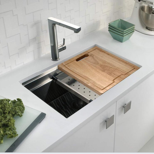 <span class=keywords><strong>Évier</strong></span> de <span class=keywords><strong>cuisine</strong></span> en acier inoxydable de 26 pouces, taille personnalisée, avec plusieurs plateaux de préparation, drainage rapide, tout-en-un, à encastrer sous plan de travail - Product Image 1