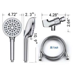 Cabezal de ducha con filtro de 7 funciones, con pulverizador, masaje, burbujas, lluvia, redondo, cromado, portátil, fácil de limpiar - Product Image 2