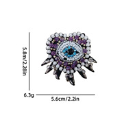 Série de patchs brodés faits main avec perles et sequins, motif œil porte-bonheur, appliques en cristal et perles pour chaussures, chapeaux, sacs, vêtements et accessoires