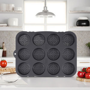 Moule à pain en silicone de qualité alimentaire à 12 cavités - Moule à pain, à hamburger et à baguette antiadhésif pour la cuisine à domicile DIY - Product Image 6