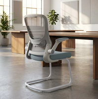 Chaise de bureau ergonomique en maille pour visiteurs, design européen moderne, base en aluminium, accoudoirs réglables, chaise de conférence pour bureau à domicile