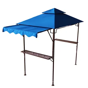 Fábrica Diretamente Promocional Gazebo Coleção Side Toldos Prateleiras 1-Tier Pátio BBQ Grill Gazebo Canopy 2.5x1.5m Para Churrasco