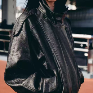 ZATRHMBM Collezione Primavera/Autunno 2026: Giacca Larga in Ecopelle alla Moda, Capospalla Casual <span class=keywords><strong>Vintage</strong></span> da <span class=keywords><strong>Donna</strong></span> - Product Image 3