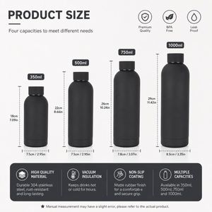 Factory 500ml 17oz Travel Sports Double Wall Vacuum Yoga Custom logo Stainless Steel <b>Rubber</b> <b>Paint</b> Promotional Gift Water Bottle - Product Image 2