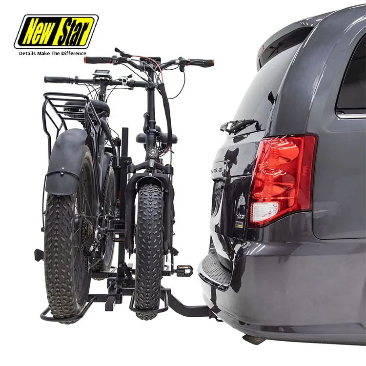 outdoor travel 2" hitch receiver 2 fat tire ebike electric bicycle suvcar rear mounted bike cargo carrier rack