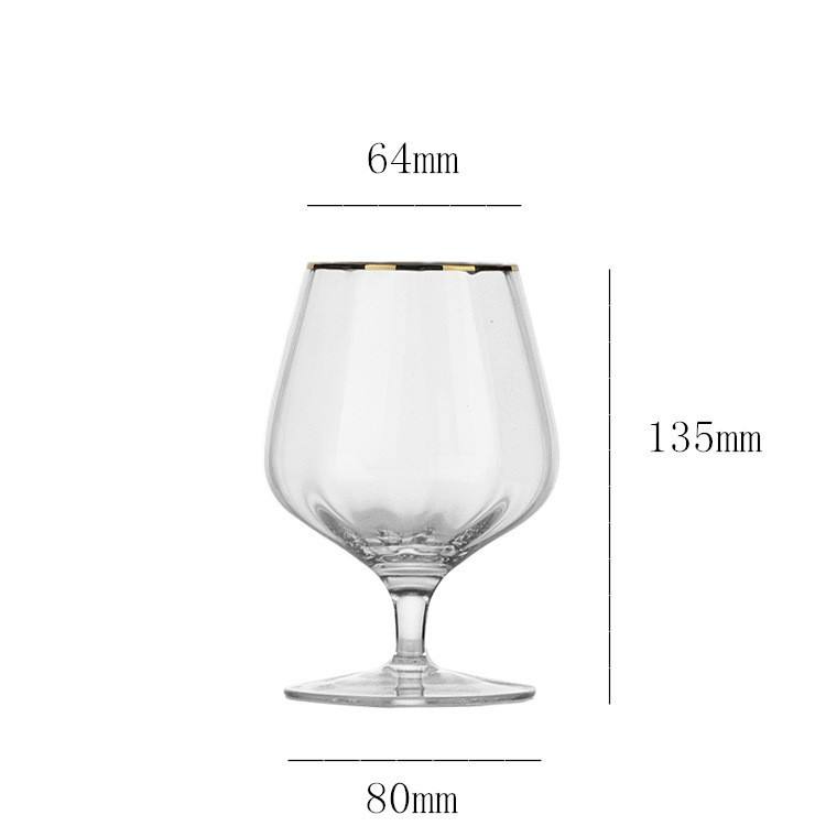 clear Prism 400ml gold-rimmed brandy glass-hlc3462-1