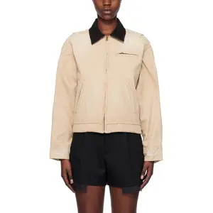 <strong>Beige</strong> Destroyed <strong>Denim</strong> <strong>Jacket</strong> Latest Fashion Design High Quality <strong>Women</strong> Custom Design Non-stretch <strong>Denim</strong> <strong>Jacket</strong> - Product Image 1