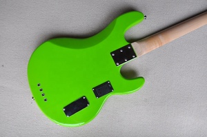 Guitare basse électrique verte fluorescente Flyoung pour gaucher avec 4 cordes, fabriquée sur mesure - Product Image 6