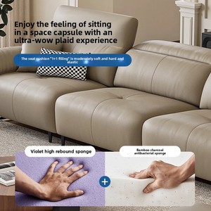 Canapé fonctionnel en cuir pleine fleur de style italien, luxe léger, <span class=keywords><strong>fauteuil</strong></span> inclinable électrique de première classe, chaise longue réglable moderne - Product Image 4
