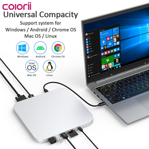 Base de Conexión USB-C de Aluminio para <span class=keywords><strong>Mac</strong></span> <span class=keywords><strong>Mini</strong></span> M4, Carcasa para SSD/HDD SATA de 2.5'', HDMI 4K, VGA, USB-A 5Gbps, Lector de Tarjetas SD/TF - Product Image 4