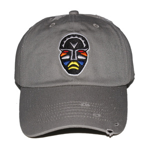 Personalizado cuero tapa de piedra lavada papá 6 panel sombreros de béisbol - Product Image 4