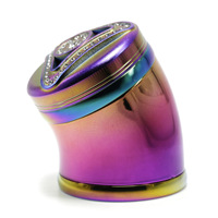 Broyeur à cigarettes en alliage de zinc 63MM, avec couvercle triangulaire, en plastique à quatre couches, style incurvé, luxe léger, pour accessoires