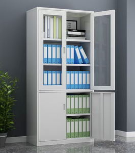 ตู้เก็บเอกสารเหล็ก <span class=keywords><strong>4</strong></span> ประตู จากโรงงานโดยตรง ตู้เหล็กเก็บของ ประตูบนเป็นกระจก ประตูล่างเป็นโลหะ - Product Image 4