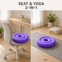 Coussin de siège en forme de donut avec rembourrage en microbilles pour soulager les douleurs du coccyx et soutenir les hémorroïdes, coussin de bureau