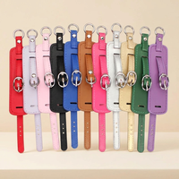 Porte-clés en cuir PU 24mm+8mm, cadeau pour femme pour les anniversaires, compatible avec les breloques coulissantes de 8mm, lettres de l'alphabet
