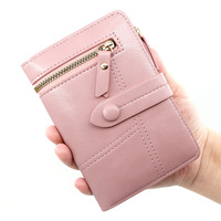 HARGA MURAH Dompet Benang Bordir Retro Laris Manis Dompet Pendek Gesper Warna Polos Dompet Koin Resleting untuk Wanita