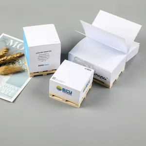Promosyon ahşap palet yapışkan yapıştırıcı notlar küp pedleri blokları kağıt özel not defteri kare küpler palet