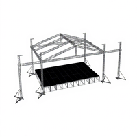Scène de concert extérieure, structure de toit rectangulaire en alliage d'aluminium argenté, design modulaire, installation rapide, durable, capacité de charge de 1000 kg
