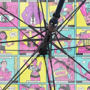 Manual Open Compact <b>Umbrella</b> with Metal Frame and Wooden Handle 23 Inch Straight Design for Travel and Fashion - Product Image 6