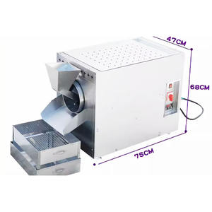 Tostador Comercial <span class=keywords><strong>de</strong></span> Maní, Cacahuetes, Especias, <span class=keywords><strong>Granos</strong></span>, Soja, Nueces, Máquina <span class=keywords><strong>Tostadora</strong></span> Multifunción <span class=keywords><strong>de</strong></span> Acero Inoxidable con Motor <span class=keywords><strong>de</strong></span> 50, 220V - Product Image 3