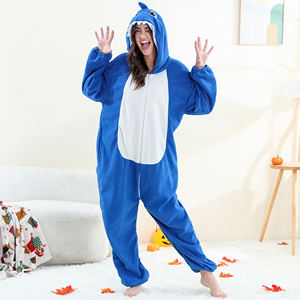 Michley Animal adulte pour <span class=keywords><strong>Kigurumi</strong></span> Onesie hiver polaire fermeture éclair vêtements de nuit requin pyjamas - Product Image 4