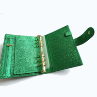Carpeta de Cuero Brillante con Cierre, Organizador A5, A6, A7, con Bolsillo con Cremallera para Presupuesto
