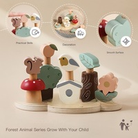 Animaux de la forêt en bois pour jouets éducatifs Montessori, jouets d'empilage pour la motricité fine, pour les enfants de 3 à 6 ans, vente en gros