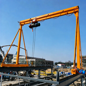 Pont roulant mobile d'extérieur motorisé à commande à distance, à faible entretien, fiable, avec palan électrique à engrenages de 5 et 10 tonnes pour usine - Product Image 1