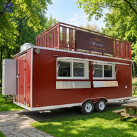 Remorque mobile de restauration rapide à deux étages avec cuisine complète, certifiée DOT, camion de restauration, camionnette à pizza et burgers, remorque de concession