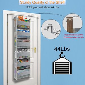Over The Door Organizer 6 <b>Shelves</b> 12 Pockets Heavy Duty Hanging Storage For Behind Doors And Walls - Product Image 5