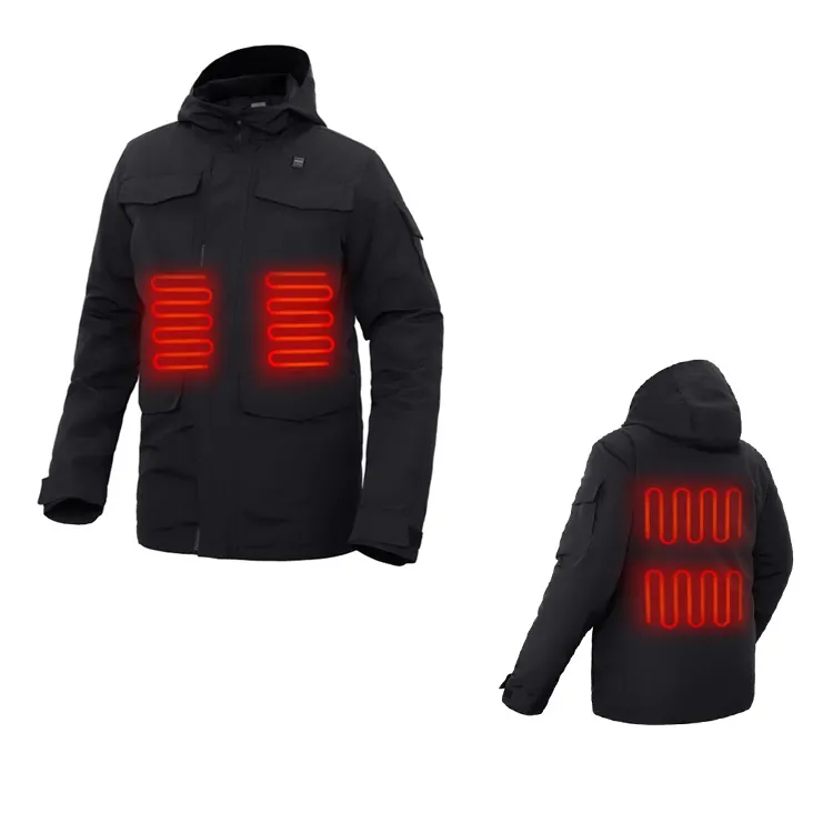 Midian Plus Size Coats Custom Heated Jacket Men Black Jackets Sport Jackets Mens Black Hooded Camping Hiking Wear
