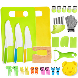 ID dao đặt trẻ em dao nhà bếp với thớt Crinkle Máy cắt thực phẩm chuyển đổi biểu đồ & công cụ làm sạch cho thực sự nấu ăn - Product Image 3