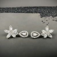 Nouveau concepteur de luxe GRA 925 argent Sterling feuille d'étoile VVS Moissanite goutte lustre boucles d'oreilles pour les femmes pour mariage ou cadeau